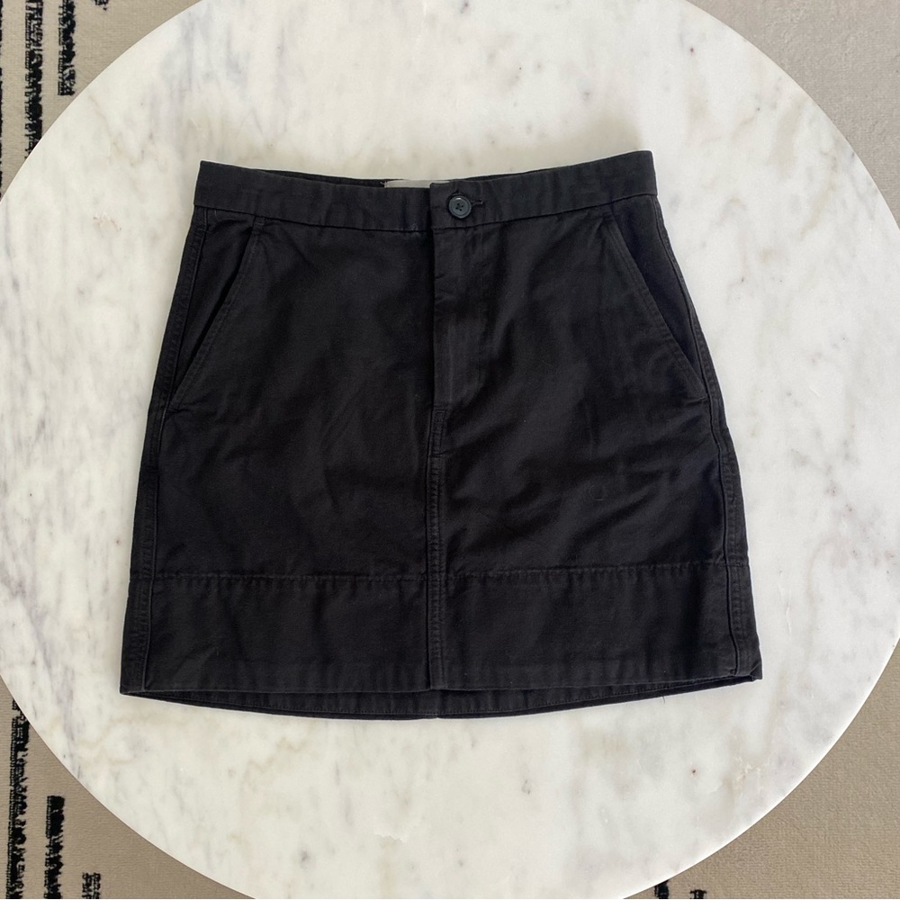 Everlane Black Denim Cotton Mini Skirt Black NWOT